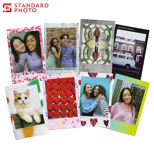 StandardPhoto Instax Mini Film Pattern Cover Image Blue Marble  Confetti  Comic  Mermaid Tail  Shiny Star  Candy Pop  Rainbow  Airmail  Heart Sketch  Black  Contact Sheet  Macaron  Sky Blue  Stained Glass  Monochrome  Stone Gray  Spray Art  Pink Lemonade  Stripe  Japan 