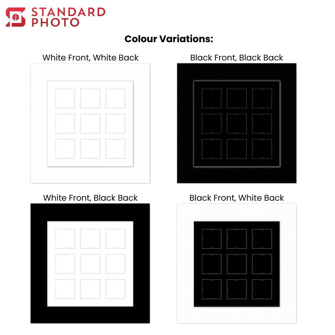 StandardPhoto Premium Photo Grid Panel Colour Variation Black White Frame Colours Choose