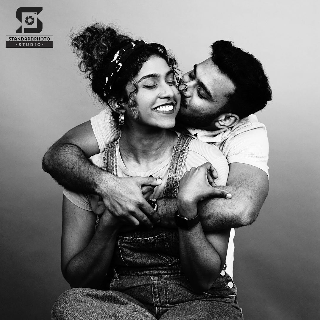Standard Photo Black & White Studio Indian Couple