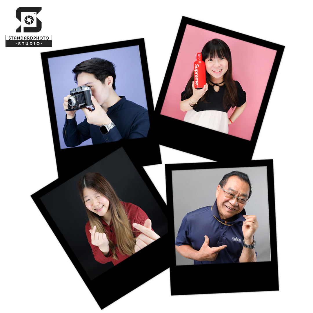 SPS Standard Photo Corporate Studio Photoshoot Company Corporate Headshots Employees Collage Pink Purple Black Grey Background